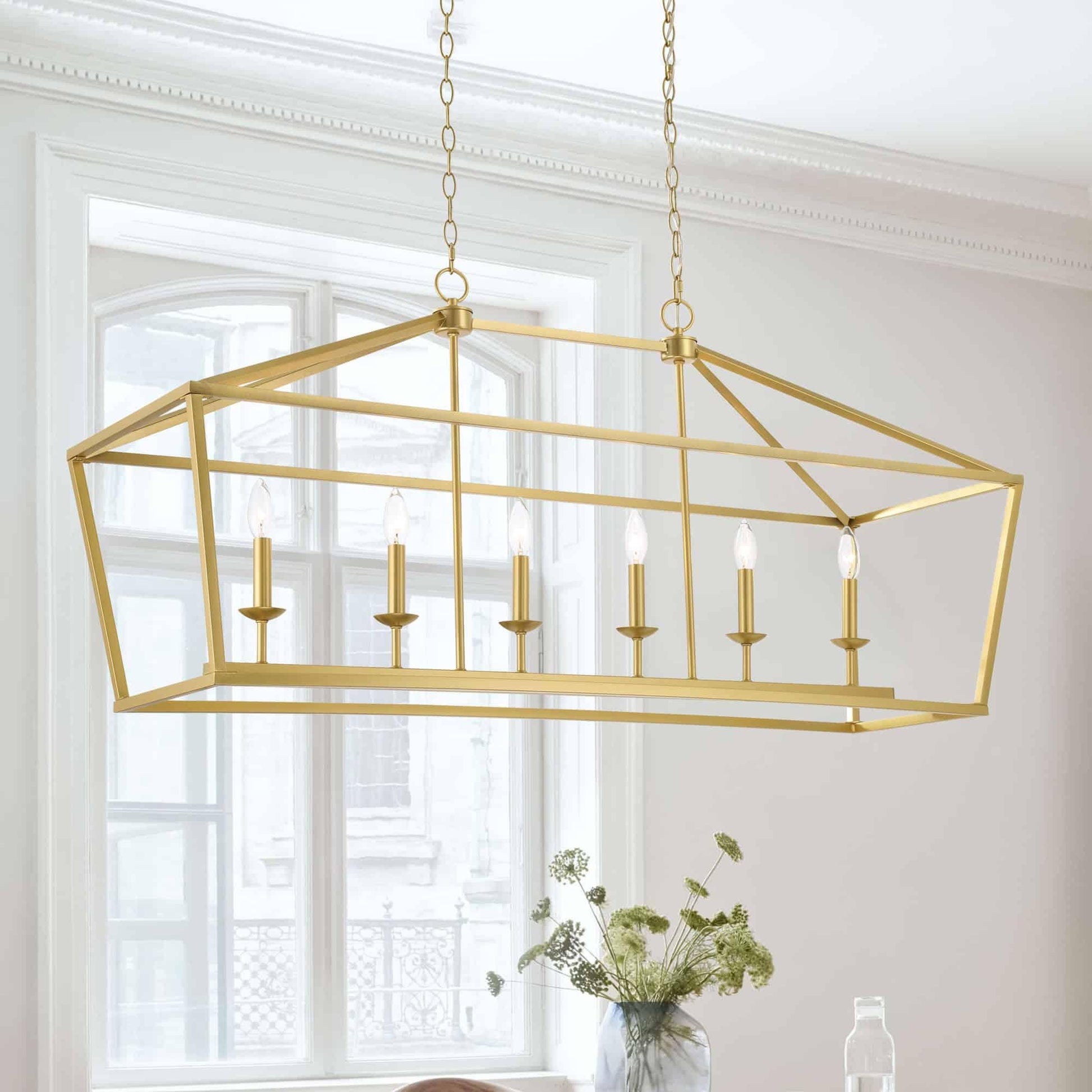 6306 | 6 - Light Kitchen Island Rectangle Chandelier by ACROMA™  UL - ACROMA