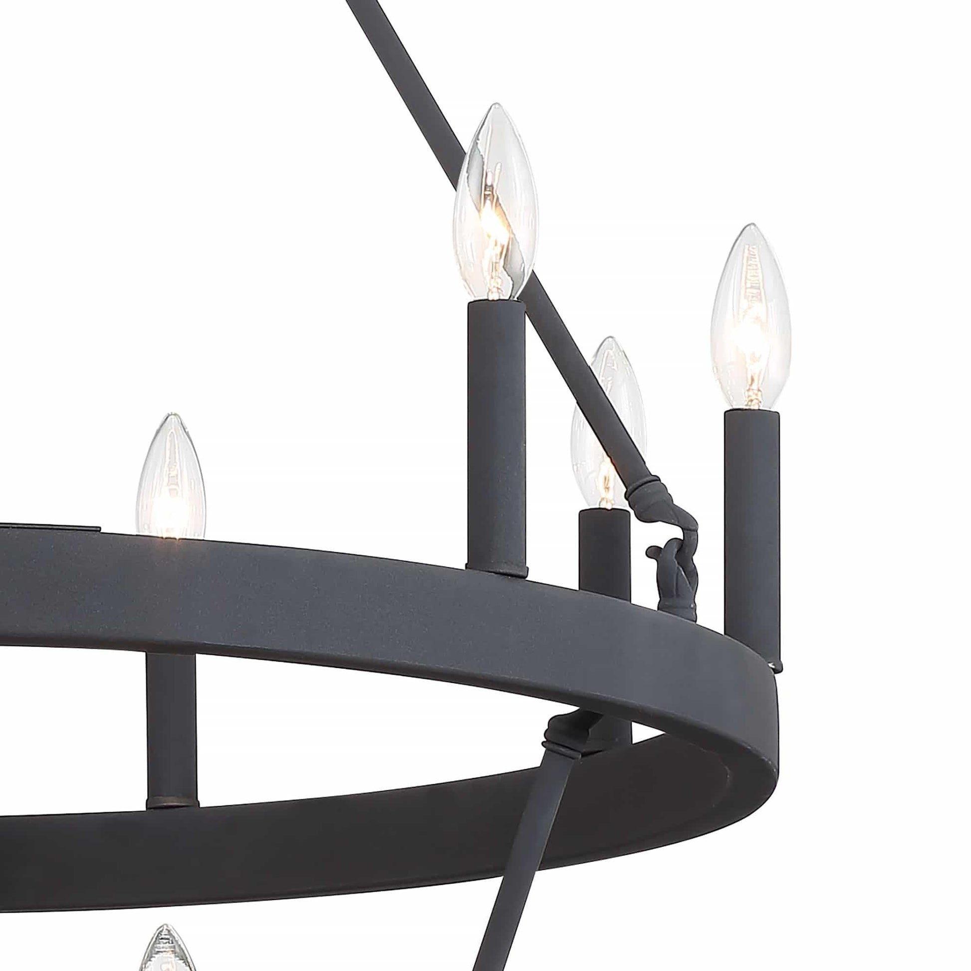 15 light candle style wagon wheel entry chandelier (9) by ACROMA