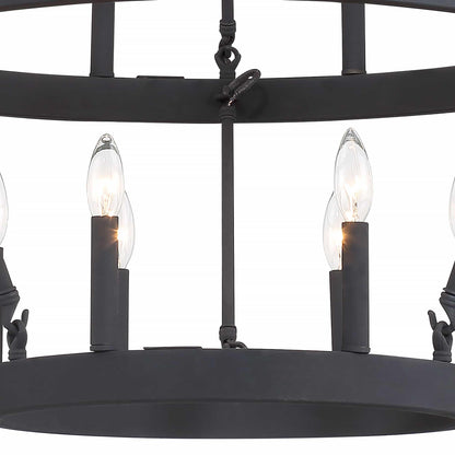 15 light candle style wagon wheel entry chandelier (10) by ACROMA