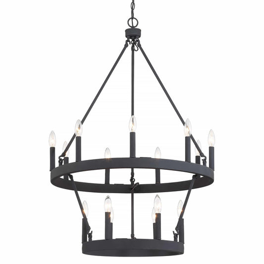 15 light candle style wagon wheel entry chandelier (5) by ACROMA