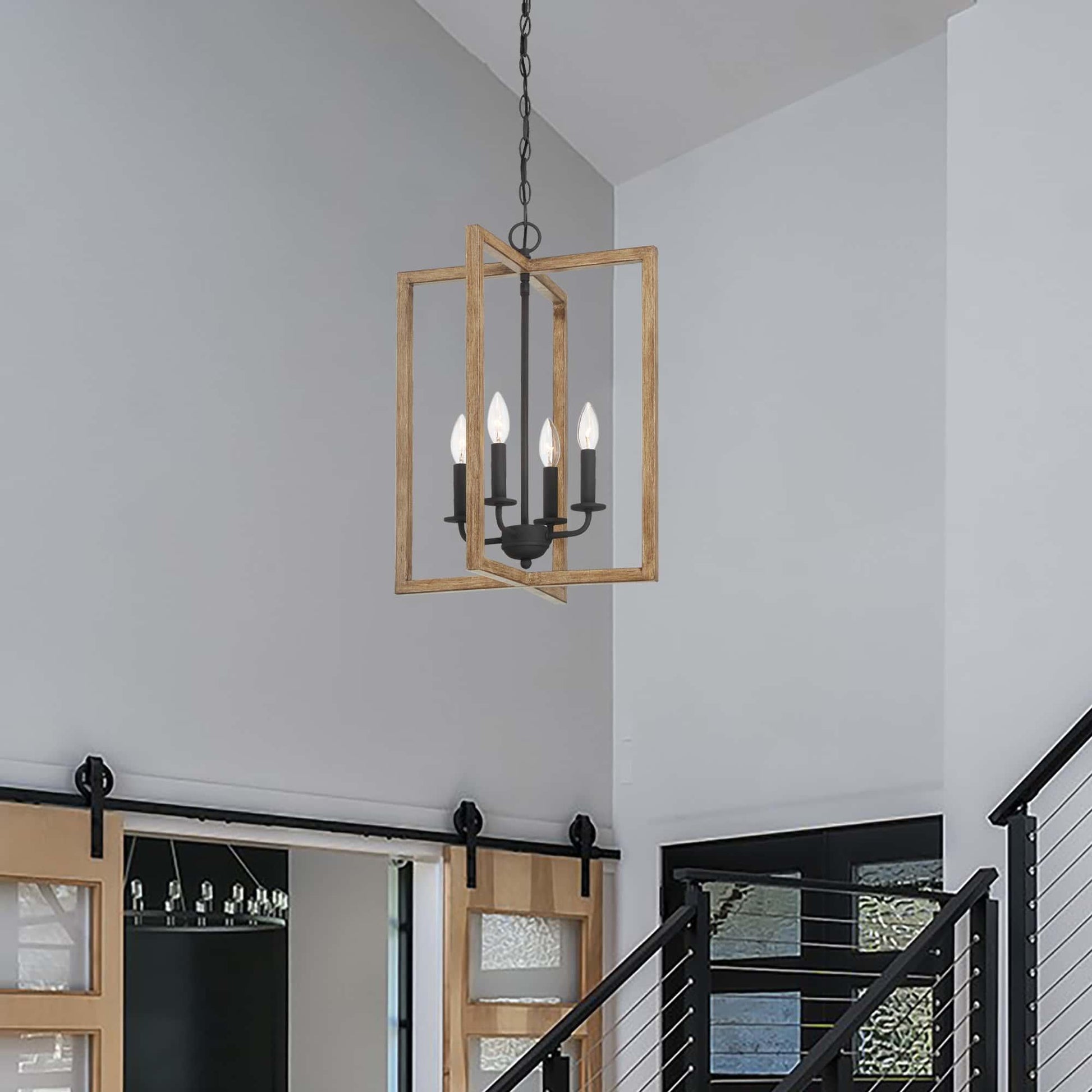 4 light candle style square chandelier (2) by ACROMA