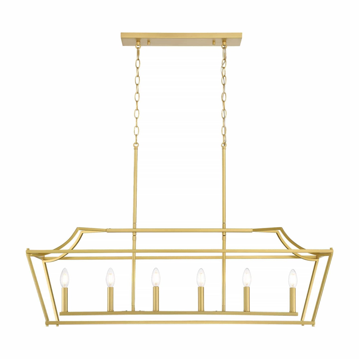 6 light linear rectangle chandelier (4) by ACROMA