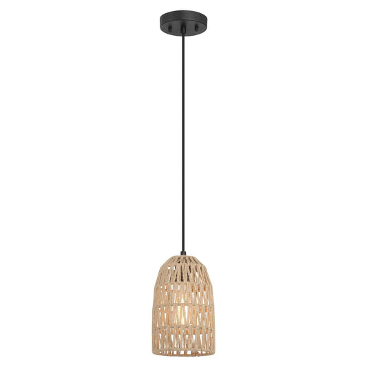 1 light single dome pendant with rope accents (3) by ACROMA