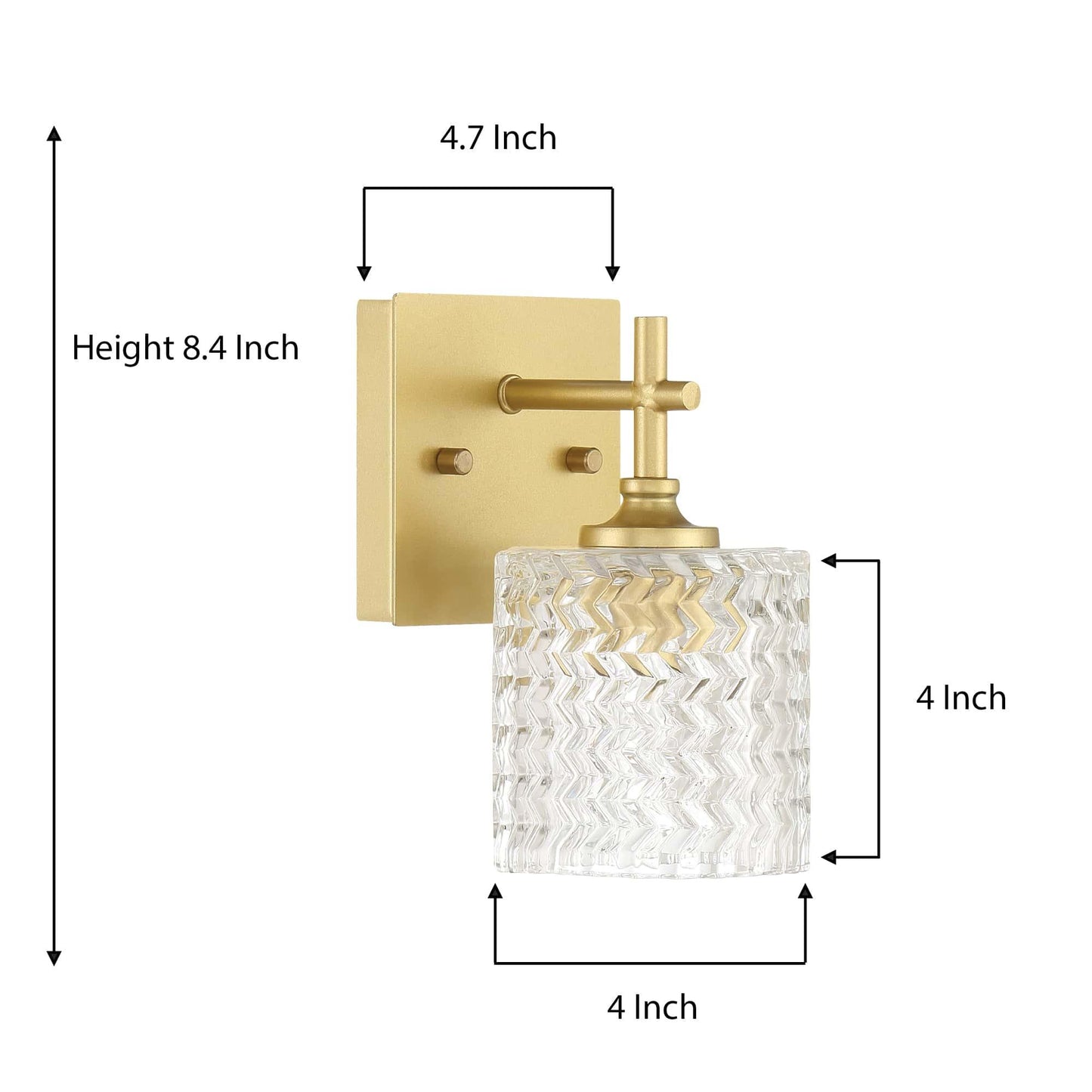 1 light gold glass wall sconce (9) by ACROMA