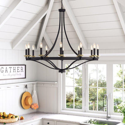 12 light classic candle style wagon wheel chandelier 1 (3) by ACROMA