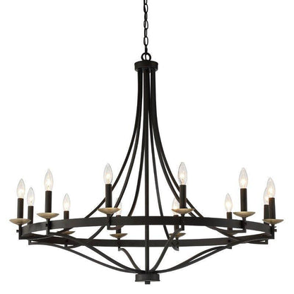12 light classic candle style wagon wheel chandelier 1 (8) by ACROMA